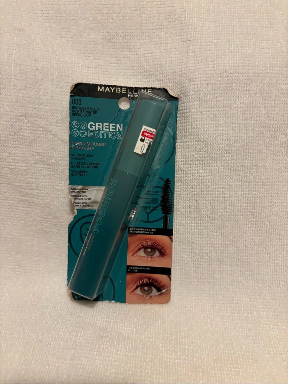 New maybelline green edition mega moose mascara shade 003 brownish black
